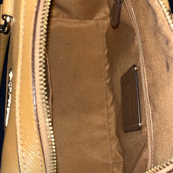 Coach Tan Leather Satchel with Gold Hardware - Picture 4 of 6